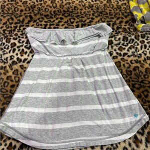 Vintage Aeropostale Gray and White Striped Tube Top